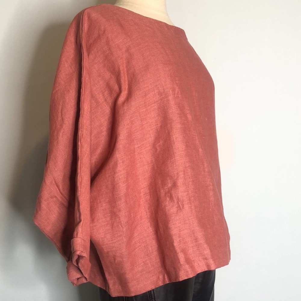 Suzie Kondi The Safari Linen Oversized Pink Top- Dessert Rose XS - Picture 5 of 11